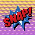 Vector illustration in a retro pop art style. SNAP text on a dot colored background. Royalty Free Stock Photo