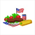 Memorial day picnic food illustration barbecue