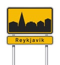 Revkiavik Reykjavik road sign