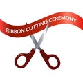 Ribbon cutting ceremony isolated on white background Royalty Free Stock Photo