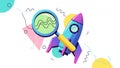 Rocket Launch Search Startup Analysis, Business Growth Concept Royalty Free Stock Photo