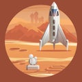 Vector Illustration Rocket Preparing for Launch Royalty Free Stock Photo