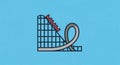 Roller Coaster Icon on Blue Background Royalty Free Stock Photo