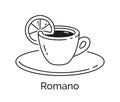 Vector illustration of Romano coffee