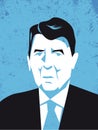 Ronald Reagan, former american president, vector illustrations