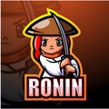 Ronin mascot esport logo design Royalty Free Stock Photo