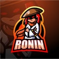 Ronin mascot esport logo design Royalty Free Stock Photo