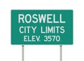 Roswell City Limits road sign Royalty Free Stock Photo