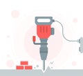 Vector illustration of the Rotary Hammer Royalty Free Stock Photo