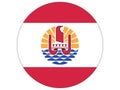 Round Flag of French Polynesia Royalty Free Stock Photo