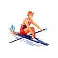Vector illustration of a rower in a flat style Royalty Free Stock Photo
