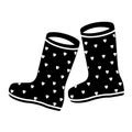 Vector illustration of the rubber boots icon. Creative sign Symbol, logo, vector graphics. Royalty Free Stock Photo