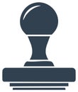 Vector illustration of a rubber stamp with a handle for official documentation Royalty Free Stock Photo