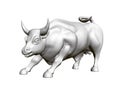 Vector illustration of a running bull. 3D. Polygonal figurine of a running bull. Vector illustration