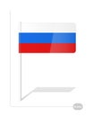 Vector illustration of the Russian flag with a plastic stick is on white