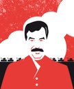 Saddam Hussein Iraq dictator vector illustrations