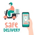 Illustration safe online delivery service