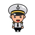 Cute ship captain vector design Royalty Free Stock Photo