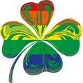 Vector illustration Saint Patrick day happy rainbow colors clover leaf