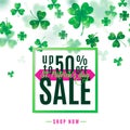 Vector illustration of saint Patrick day sale poster Royalty Free Stock Photo