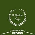 Vector illustration of Saint Patrick`s wreath on green background.