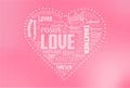RVB de base, Heart shaped word cloud, containing words related to Valentine`s Day Royalty Free Stock Photo