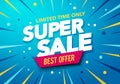 Vector illustration Sale banner template design, Big sale special up to 50% off. Super Sale, end of season special offer banner. Royalty Free Stock Photo