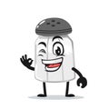 Vector illustration of salt shaker mascot or character Royalty Free Stock Photo