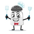 Vector illustration of salt shaker mascot or character Royalty Free Stock Photo