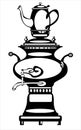 Vector illustration samovar on white