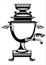 Vector illustration samovar on white