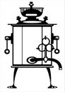 Vector illustration samovar on white