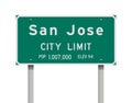 San Jose City Limit road sign Royalty Free Stock Photo