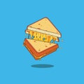 Sandwich grilled cheese melt vector Royalty Free Stock Photo