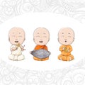 Vector cartoon vaisnava devotees Royalty Free Stock Photo