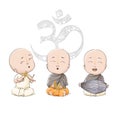 Vector cartoon vaisnava devotees Royalty Free Stock Photo