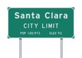 Santa Clara City Limit road sign Royalty Free Stock Photo