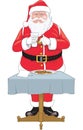 Santa Eating Cookies Vector Illustration