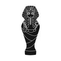 Vector design of sarcophagus and pharaoh logo. Set of sarcophagus and tomb vector icon for stock.