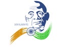 Vector Illustration of Sardar Vallabhbhai Patel, the Iron man of India during independence 1947