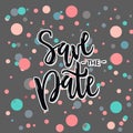 Vector illustration of save the date text with circles