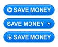 Save money button Royalty Free Stock Photo