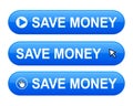 Save money button Royalty Free Stock Photo
