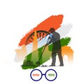 Vector illustration of sawachh bharat is Hindi meaning of clean India Royalty Free Stock Photo