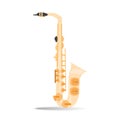 Vector Illustration of saxophone in flat style Royalty Free Stock Photo