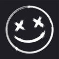 Vector Illustration Scary Grunge Smile Face. Halloween Sticker.