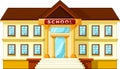 Vector illustration of school building cartoon Royalty Free Stock Photo