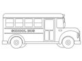 Vector Illustration School Bus Coloring Page