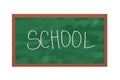 Vector illustration of School green board with an inscription in chalk for study drawn in watercolor. Royalty Free Stock Photo