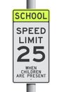 School Speed Limit road sign Royalty Free Stock Photo